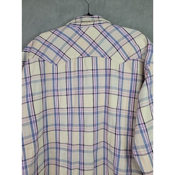 New J. Crew Relaxed fit Flannel Shirt Jacket Shacket Pearl Snap Pink Plaid Sz 24 - Picture 13 of 14